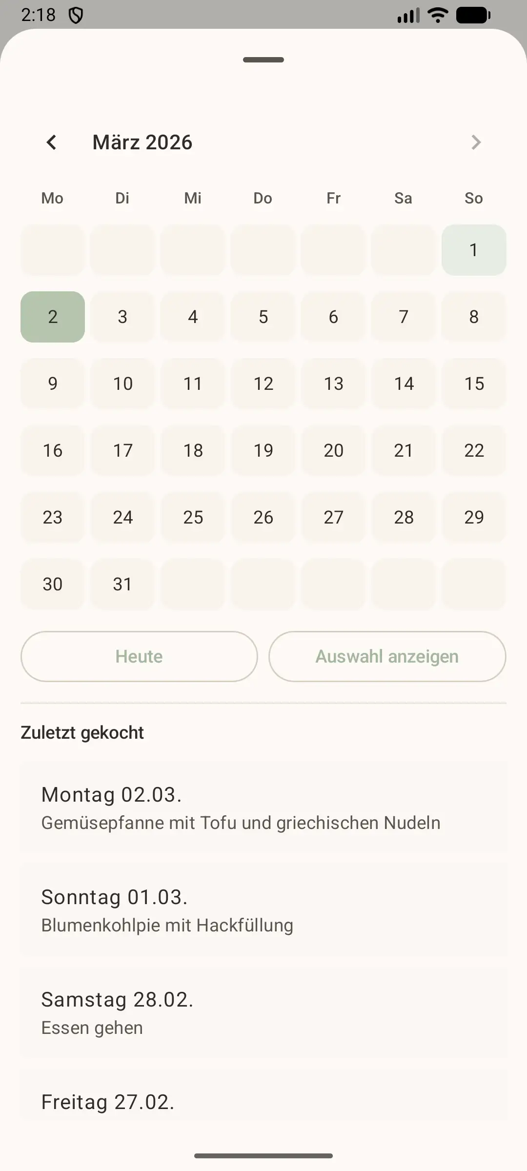 PlanTeller Einkaufsliste